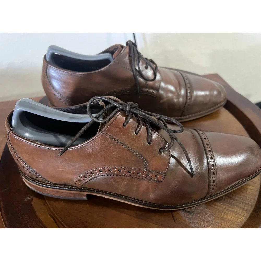 Florsheim 14140-257 Wingtip Brown Leather Oxford Shoes Dress Work 8 1/2 D Cruise